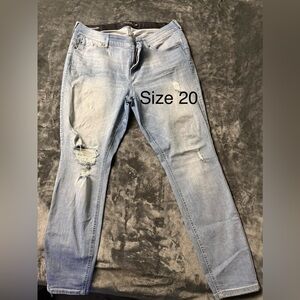 Torrid Light Blue Distressed Skinny Jeans